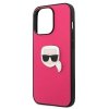 Karl Lagerfeld KLHCP13LPKMP iPhone 13 Pro / 13 6,1 różowy/pink hardcase Leather Ikonik Karl`s Head Metal